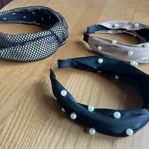 Lele Sadoughi Black and Gold Mesh Bow Headband - Picture 8 of 8